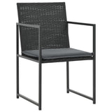 NNEVL 9 Piece Outdoor Dining Set with Cushions Poly Rattan Black