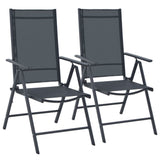 NNEVL 3 Piece Bistro Set Aluminium and Textilene Black