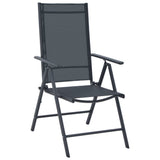 NNEVL 3 Piece Bistro Set Aluminium and Textilene Black