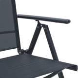 NNEVL 3 Piece Bistro Set Aluminium and Textilene Black