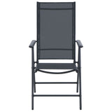 NNEVL 3 Piece Bistro Set Aluminium and Textilene Black