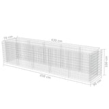 NNEVL Gabion Raised Bed Galvanised Steel 450x90x100 cm