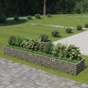NNEVL Gabion Raised Bed Galvanised Steel 450x90x50 cm