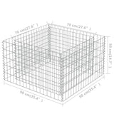 NNEVL Gabion Raised Bed Galvanised Steel 90x90x50 cm