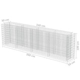 NNEVL Gabion Raised Bed Galvanised Steel 360x50x100 cm