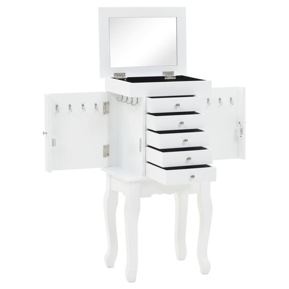 NNEVL Free Standing Jewelery Cabinet White