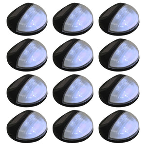 NNEVL Outdoor Solar Wall Lamps LED 12 pcs Round Black