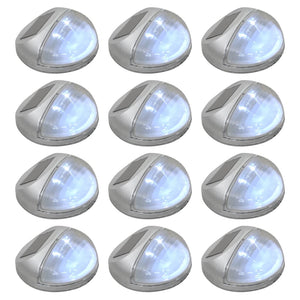 NNEVL Outdoor Solar Wall Lamps LED 12 pcs Round Silver