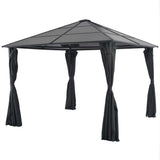 NNEVL Gazebo with Curtain Aluminium 3x3 m Black