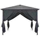 NNEVL Gazebo with Curtain Aluminium 3x3 m Black