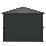 NNEVL Gazebo with Curtain Aluminium 3x3 m Black