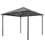 NNEVL Gazebo with Roof Aluminium 3x3 m Black