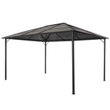 NNEVL Gazebo with Roof Aluminium 4x3x2.6 m Black
