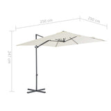 NNEVL Cantilever Umbrella with Steel Pole 250x250 cm Sand