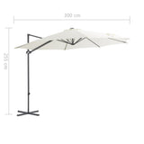 NNEVL Cantilever Umbrella with Steel Pole Sand 300 cm