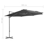 NNEVL Cantilever Umbrella with Steel Pole Anthracite 300 cm