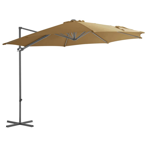 NNEVL Cantilever Umbrella with Steel Pole Taupe 300 cm