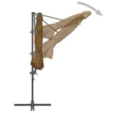 NNEVL Cantilever Umbrella with Steel Pole Taupe 300 cm