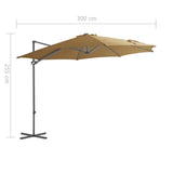 NNEVL Cantilever Umbrella with Steel Pole Taupe 300 cm