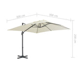 NNEVL Cantilever Umbrella with Aluminium Pole 300x300 cm Sand