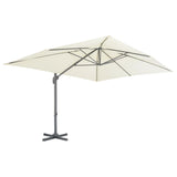 NNEVL Cantilever Umbrella with Aluminium Pole 400x300 cm Sand