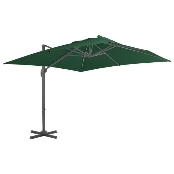 NNEVL Cantilever Umbrella with Aluminium Pole 400x300 cm Green
