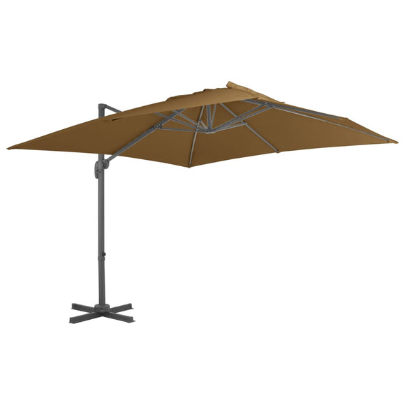 NNEVL Cantilever Umbrella with Aluminium Pole 300x300 cm Taupe