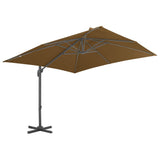 NNEVL Cantilever Umbrella with Aluminium Pole 300x300 cm Taupe