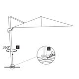 NNEVL Cantilever Umbrella with Aluminium Pole 300x300 cm Taupe