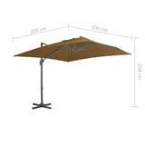NNEVL Cantilever Umbrella with Aluminium Pole 300x300 cm Taupe