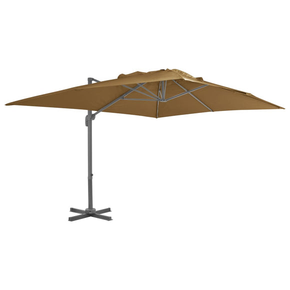 NNEVL Cantilever Umbrella with Aluminium Pole 400x300 cm Taupe