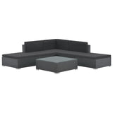 NNEVL 6 Piece Garden Lounge Set with Cushions Poly Rattan Black