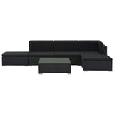 NNEVL 6 Piece Garden Lounge Set with Cushions Poly Rattan Black