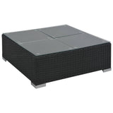 NNEVL 6 Piece Garden Lounge Set with Cushions Poly Rattan Black