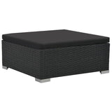 NNEVL 6 Piece Garden Lounge Set with Cushions Poly Rattan Black