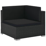 NNEVL 6 Piece Garden Lounge Set with Cushions Poly Rattan Black