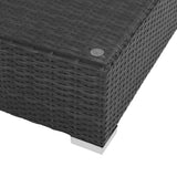 NNEVL 7 Piece Garden Lounge Set with Cushions Poly Rattan Black