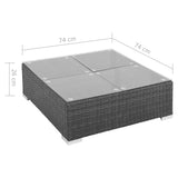 NNEVL 7 Piece Garden Lounge Set with Cushions Poly Rattan Black