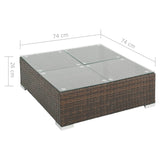 NNEVL 7 Piece Garden Lounge Set with Cushions Poly Rattan Brown