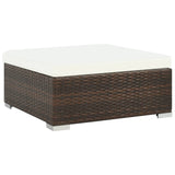 NNEVL 7 Piece Garden Lounge Set with Cushions Poly Rattan Brown