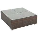 NNEVL 7 Piece Garden Lounge Set with Cushions Poly Rattan Brown