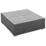 NNEVL 8 Piece Garden Lounge Set with Cushions Poly Rattan Black