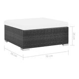 NNEVL 8 Piece Garden Lounge Set with Cushions Poly Rattan Black