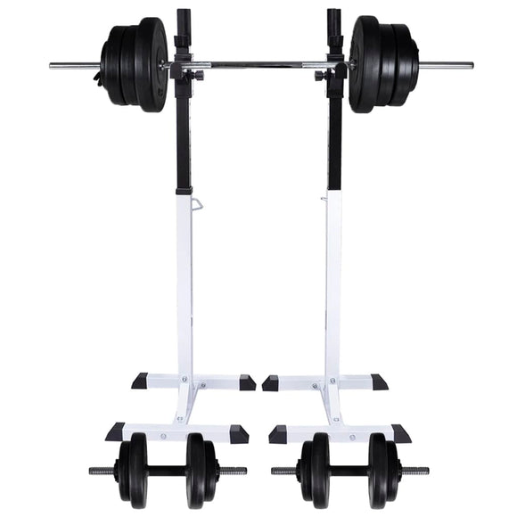 NNEVL Barbell Squat Rack with Barbell and Dumbbell Set 60.5 kg