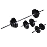 NNEVL Workout Bench with Barbell and Dumbbell Set 30.5 kg