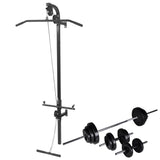 NNEVL Wall-mounted Power Tower with Barbell and Dumbbell Set 30.5 kg