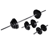 NNEVL Workout Bench with Weight Rack Barbell and Dumbbell Set 30.5kg