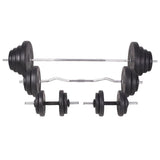NNEVL Workout Bench with Weight Rack&Barbell and Dumbbell Set 120 kg