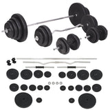 NNEVL Weight Bench with Weight Rack&Barbell and Dumbbell Set 120 kg