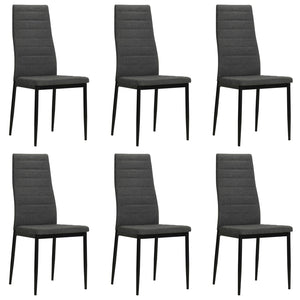 NNEVL Dining Chairs 6 pcs Dark Grey Fabric